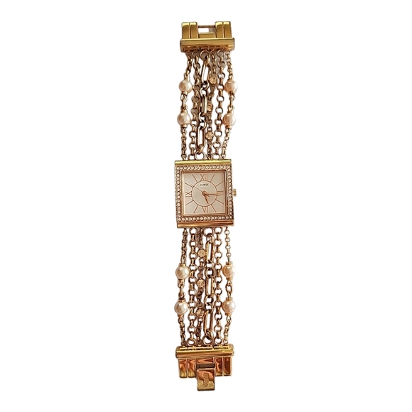 Guess W0140L3 women's Rose Gold Jewel Watch Collection, Silk Bracelet Timeless - Picture 1 of 8